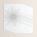 Mid Century Modern Sunburst Sun in Light Gray on White Wrapping Paper Gallery Image 3