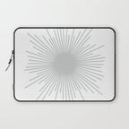 Mid Century Modern Sunburst Sun in Light Gray on White Laptop Sleeve Gallery Image 1
