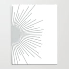 Mid Century Modern Sunburst Sun in Light Gray on White Notebook Gallery Image 4