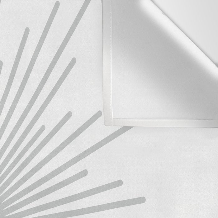 Mid Century Modern Sunburst Sun in Light Gray on White Wall Tapestry Gallery Image 3