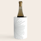 Mid Century Modern Sunburst Sun in Light Gray on White Wine Chiller Gallery Image 3