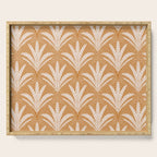 Boho Rustic Palm Radiance Caramel Brown Serving Tray Gallery Image 1