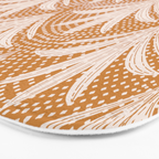 Boho Rustic Palm Radiance Caramel Brown Bath Mat Gallery Image 3