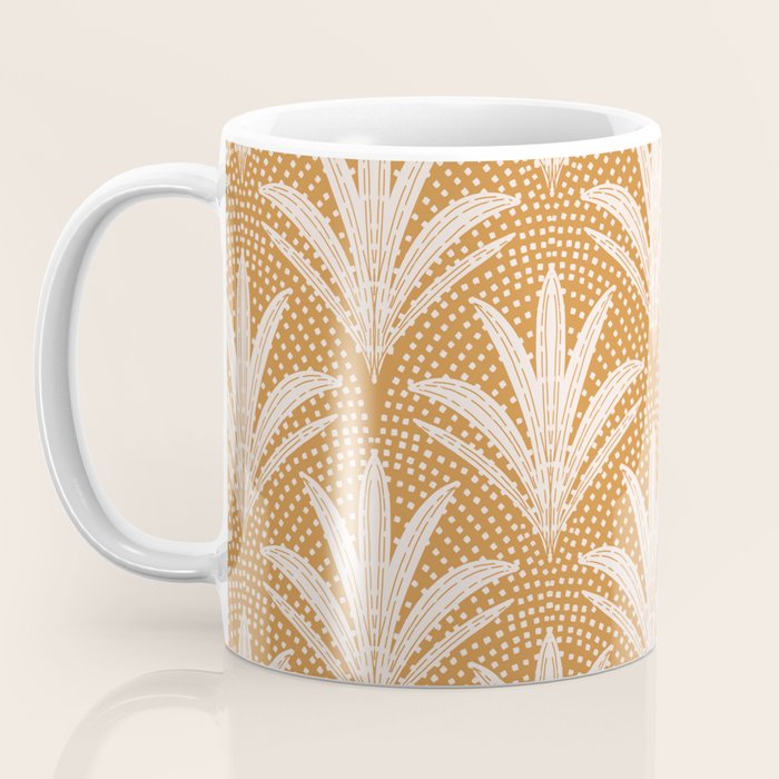 Boho Rustic Palm Radiance Caramel Brown Coffee Mug Gallery Image 3