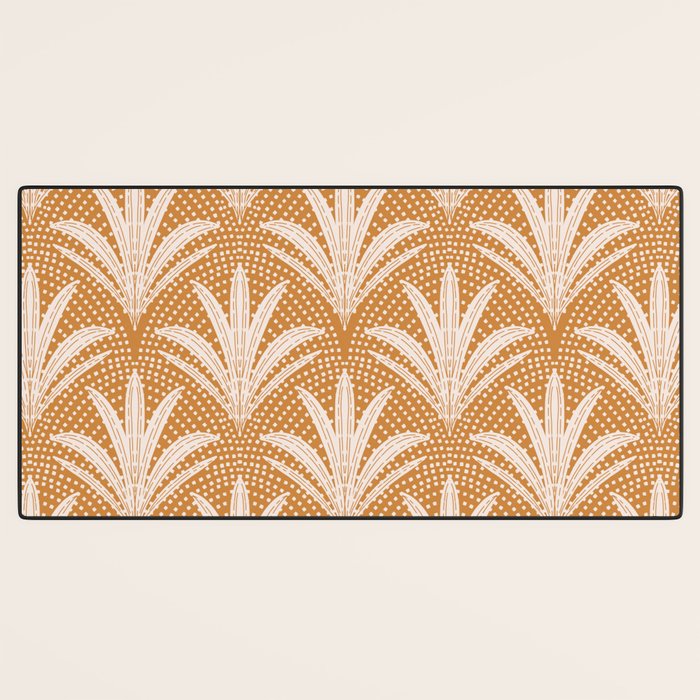Boho Rustic Palm Radiance Caramel Brown Desk Mat Gallery Image 3