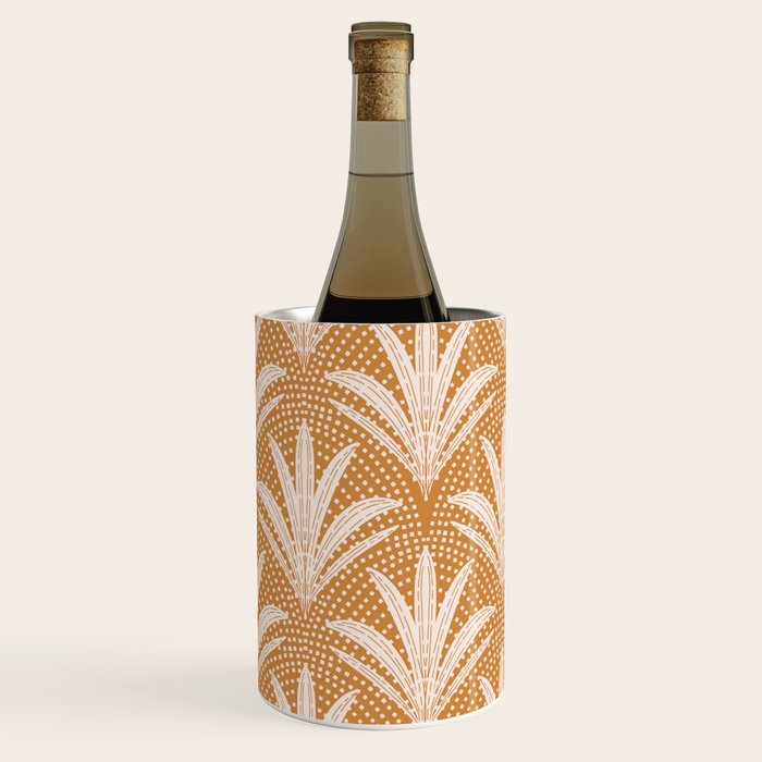 Boho Rustic Palm Radiance Caramel Brown Wine Chiller Gallery Image 3