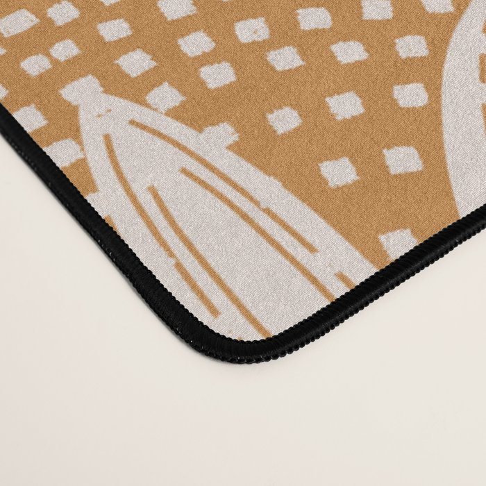 Boho Rustic Palm Radiance Caramel Brown Desk Mat Gallery Image 4