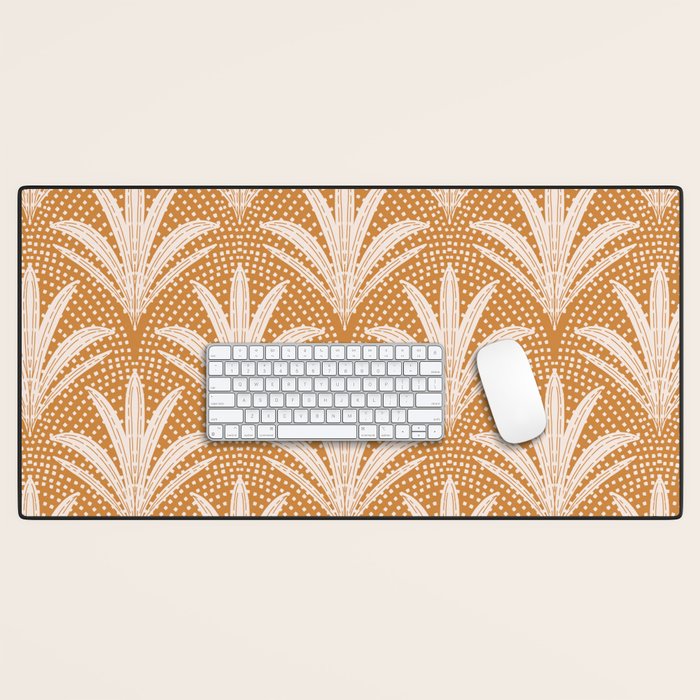 Boho Rustic Palm Radiance Caramel Brown Desk Mat Gallery Image 1