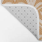 Boho Rustic Palm Radiance Caramel Brown Bath Mat Gallery Image 2