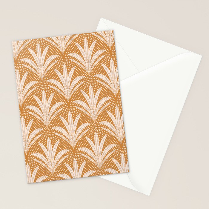 Boho Rustic Palm Radiance Caramel Brown Stationery Card Gallery Image 2
