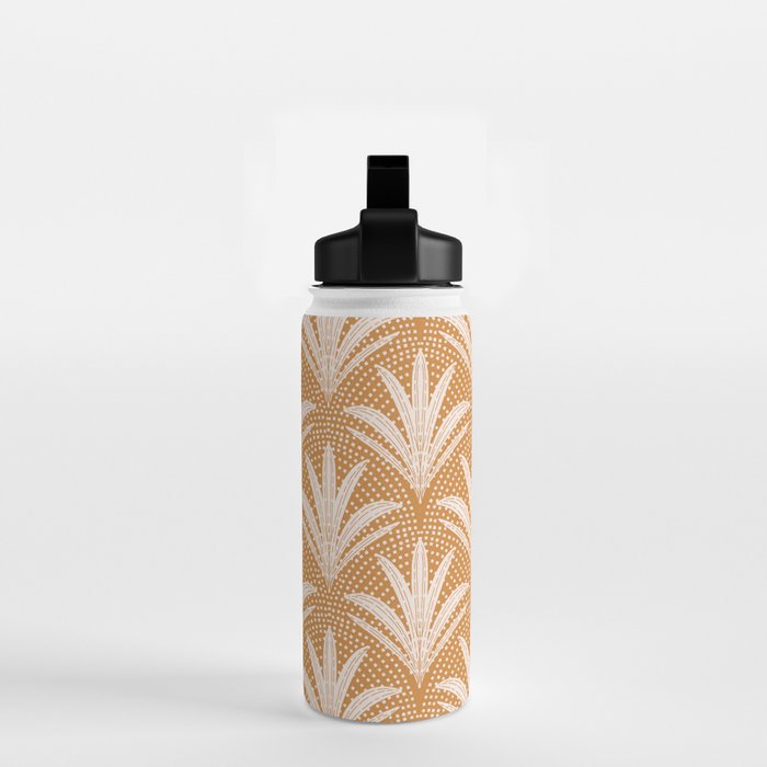 Boho Rustic Palm Radiance Caramel Brown Water Bottle Gallery Image 2