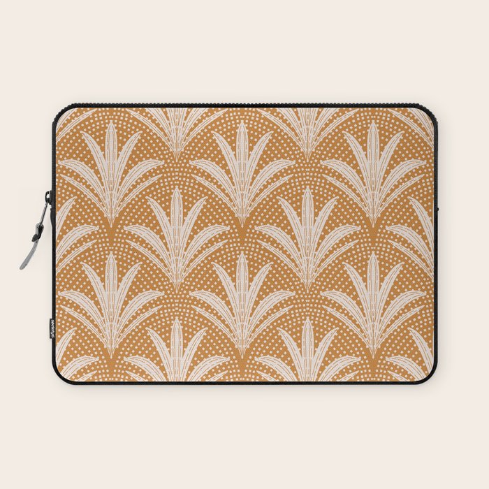 Boho Rustic Palm Radiance Caramel Brown Laptop Sleeve Gallery Image 1