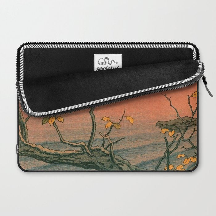 Nenokuchi Lake by Kawase Hasui Laptop Sleeve Gallery Image 2