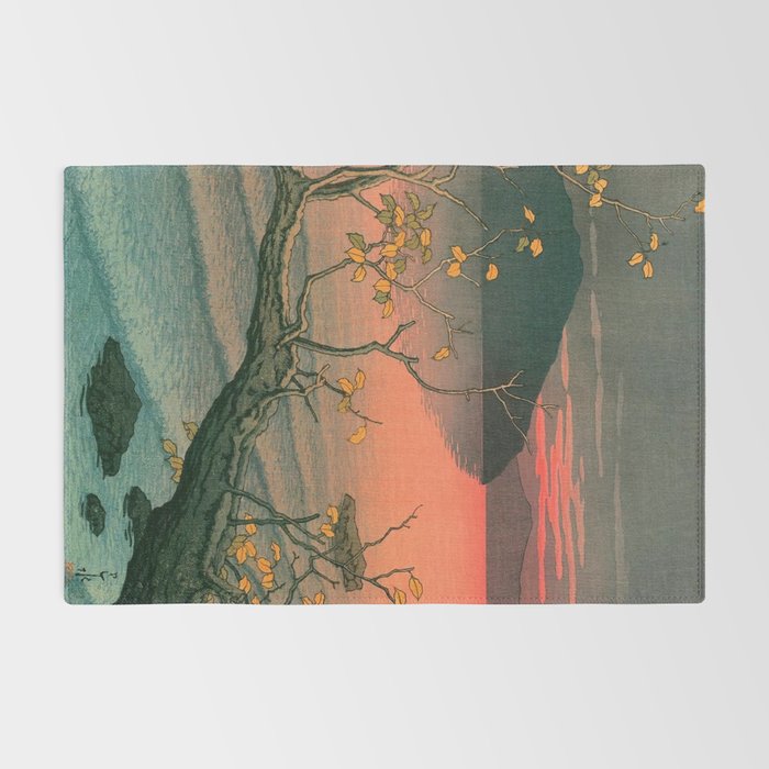 Nenokuchi Lake by Kawase Hasui Rug Gallery Image 2