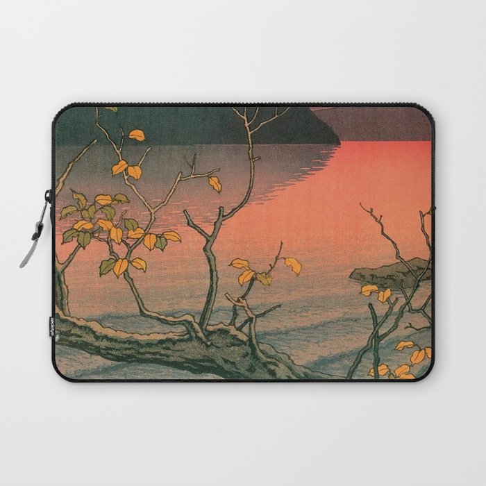 Nenokuchi Lake by Kawase Hasui Laptop Sleeve Gallery Image 1