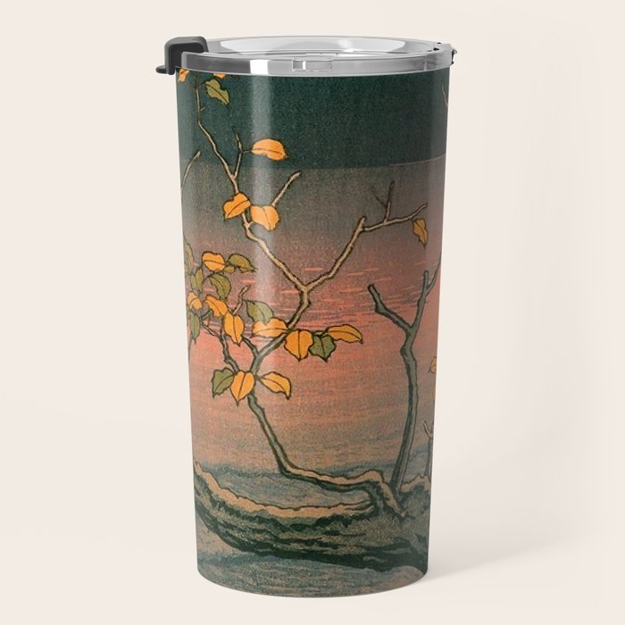 Nenokuchi Lake by Kawase Hasui Travel Mug Gallery Image 3