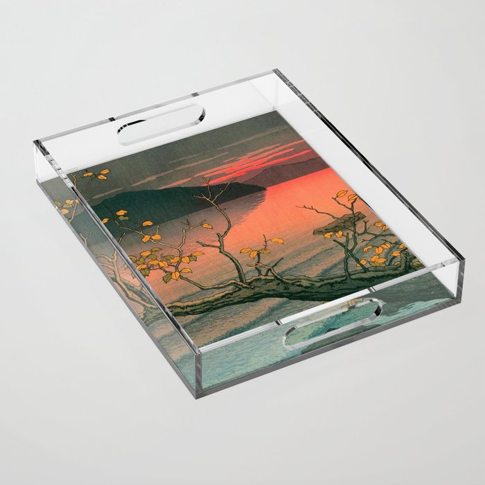 Nenokuchi Lake by Kawase Hasui Acrylic Tray Gallery Image 1