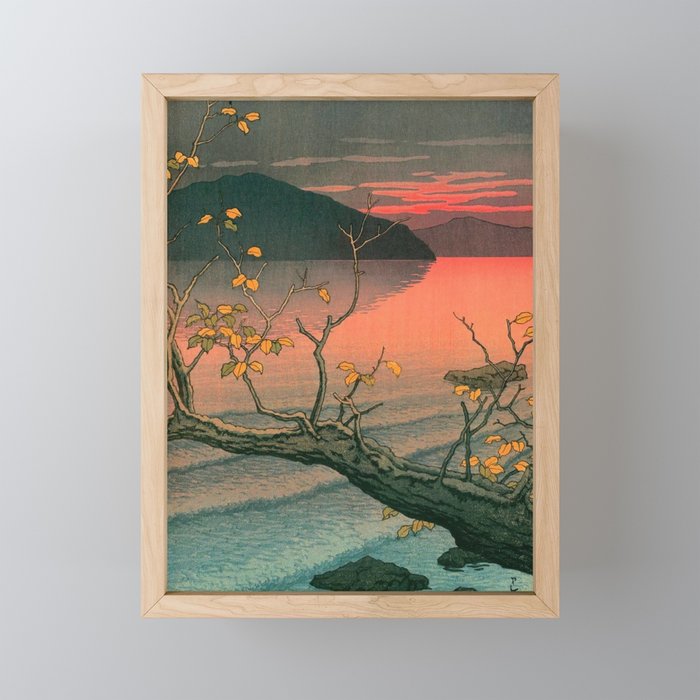 Nenokuchi Lake by Kawase Hasui Mini Art Print Gallery Image 1