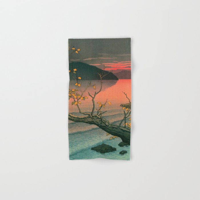 Nenokuchi Lake by Kawase Hasui Bath Towel Gallery Image 1