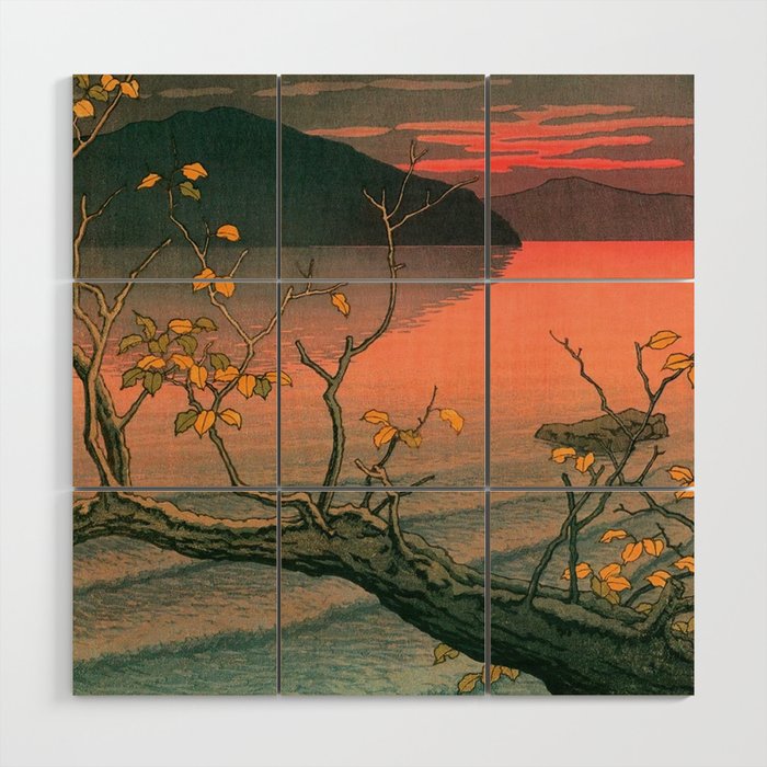 Nenokuchi Lake by Kawase Hasui Wood Wall Art Gallery Image 1