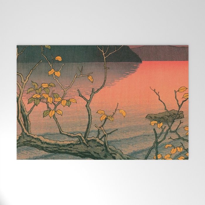 Nenokuchi Lake by Kawase Hasui Welcome Mat Gallery Image 1