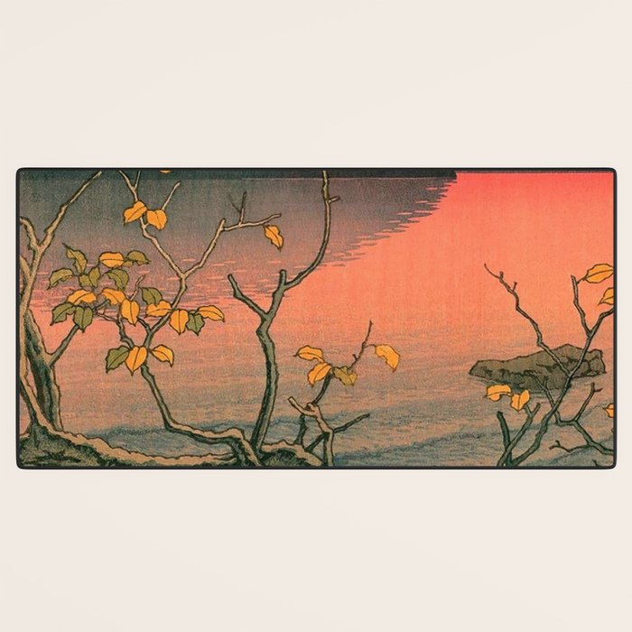 Nenokuchi Lake by Kawase Hasui Desk Mat Gallery Image 3