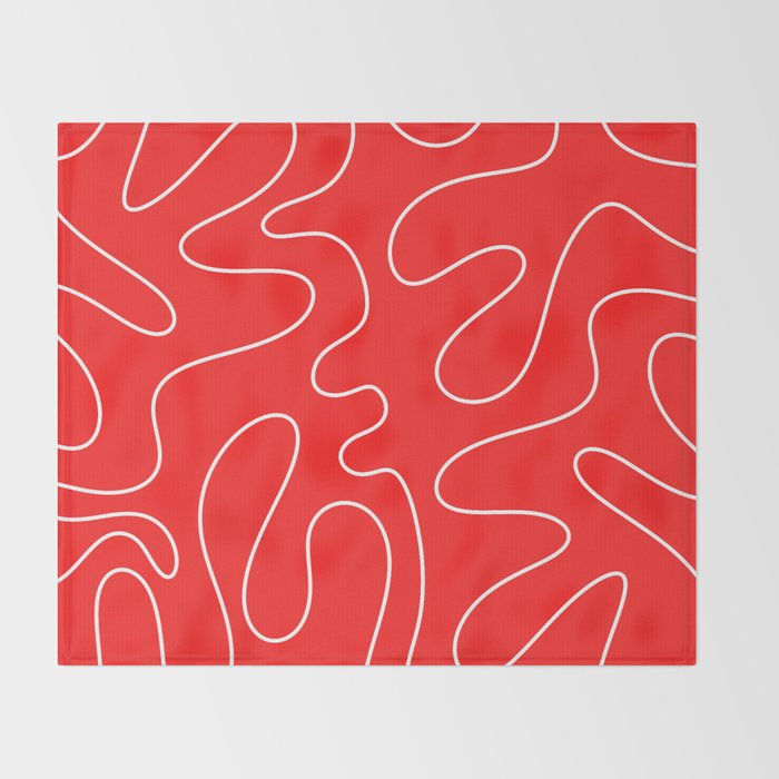 Bold Red Squiggle Abstract Pattern Throw Blanket Gallery Image 2
