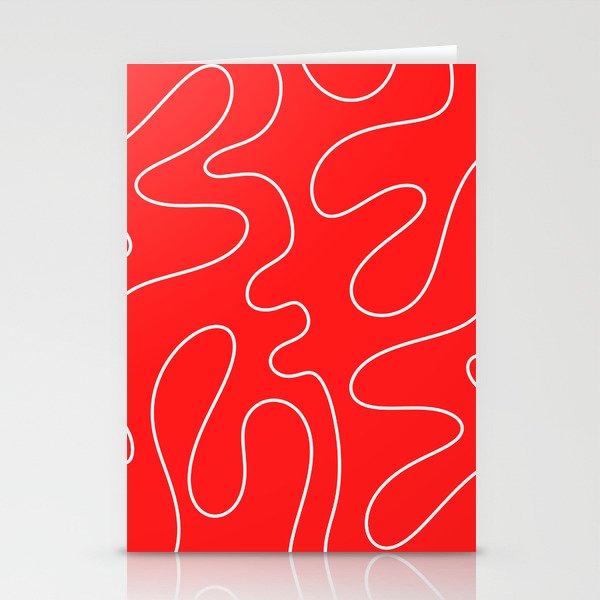 Bold Red Squiggle Abstract Pattern Stationery Card Gallery Image 2