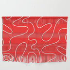 Bold Red Squiggle Abstract Pattern Wall Hanging Gallery Image 1