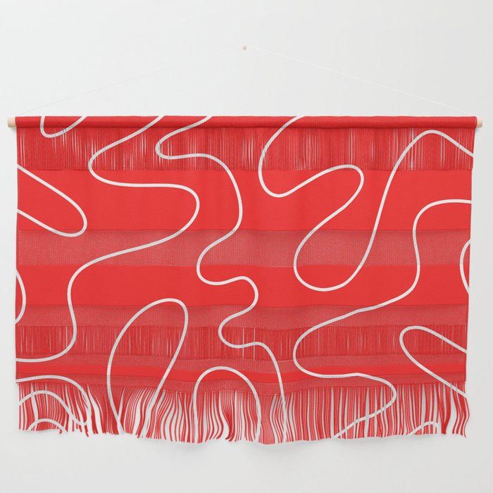 Bold Red Squiggle Abstract Pattern Wall Hanging Gallery Image 1