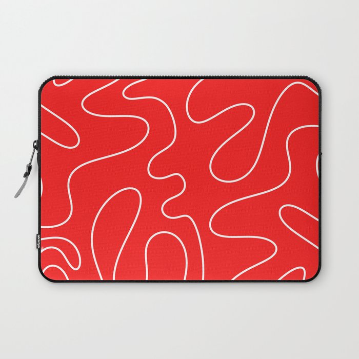 Bold Red Squiggle Abstract Pattern Laptop Sleeve Gallery Image 1