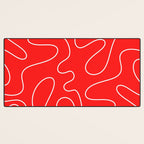 Bold Red Squiggle Abstract Pattern Desk Mat Gallery Image 3