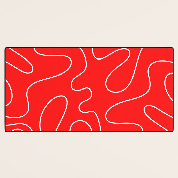 Bold Red Squiggle Abstract Pattern Desk Mat Gallery Image 3