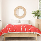 Bold Red Squiggle Abstract Pattern Duvet Cover Gallery Image 3