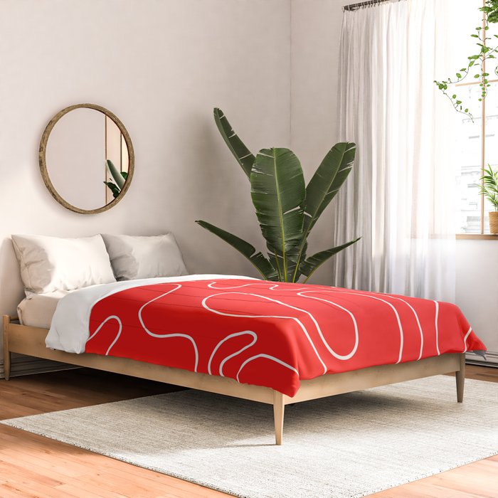 Bold Red Squiggle Abstract Pattern Comforter Gallery Image 2