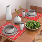 Bold Red Squiggle Abstract Pattern Placemat Gallery Image 2
