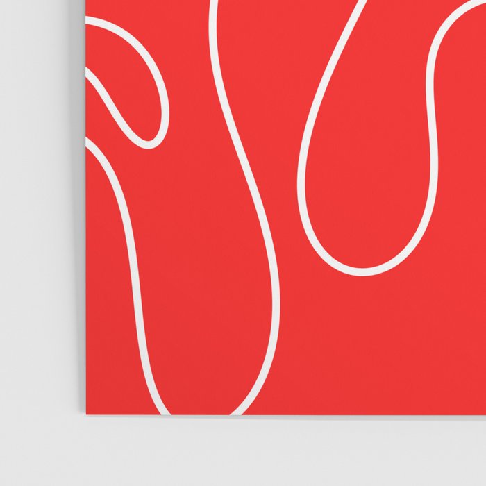 Bold Red Squiggle Abstract Pattern Poster Gallery Image 3