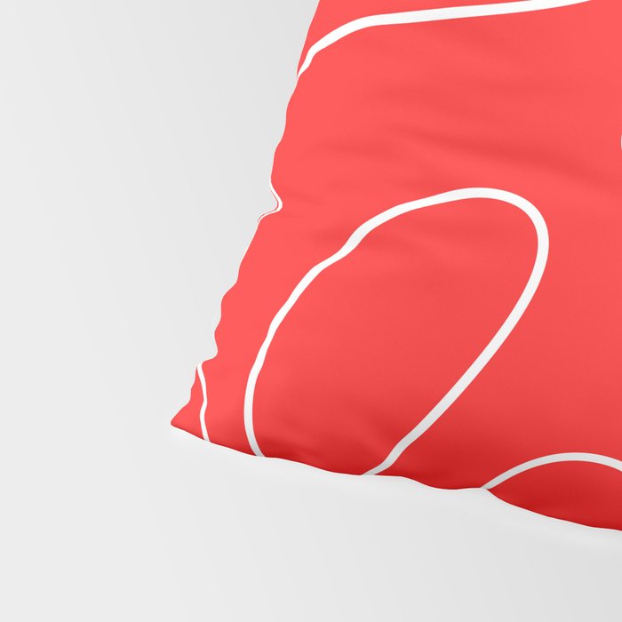 Bold Red Squiggle Abstract Pattern Pillow Sham Gallery Image 4
