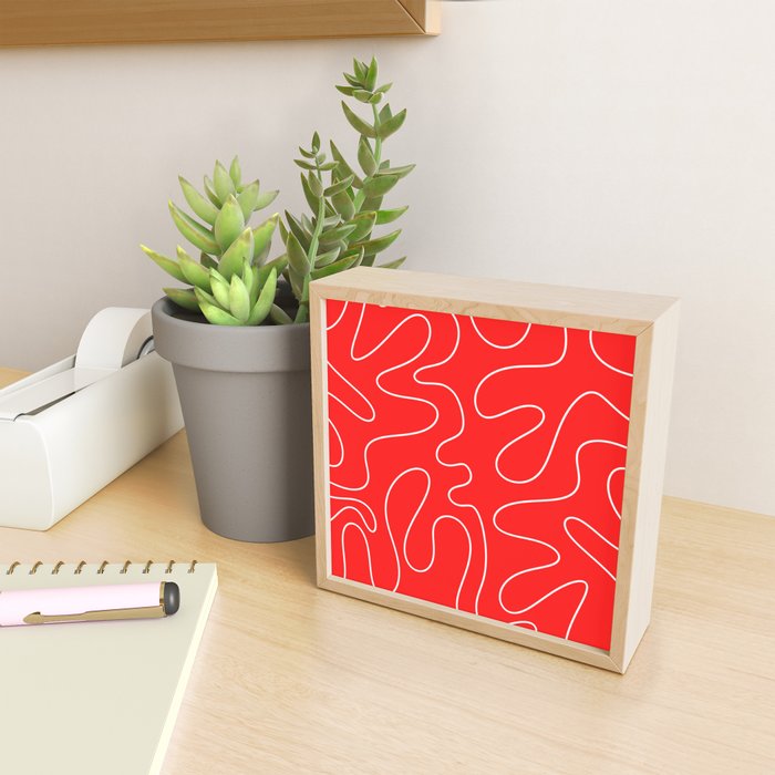 Bold Red Squiggle Abstract Pattern Mini Art Print Gallery Image 2