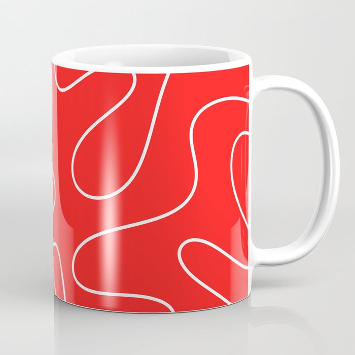 Bold Red Squiggle Abstract Pattern Coffee Mug Gallery Image 1