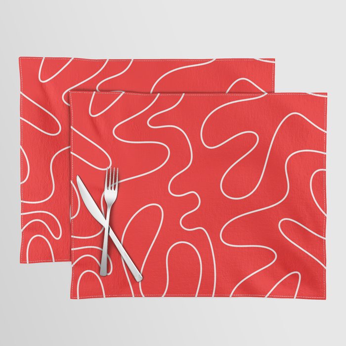 Bold Red Squiggle Abstract Pattern Placemat Gallery Image 1
