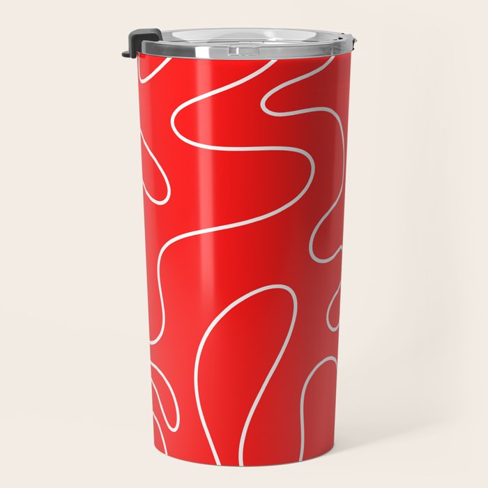 Bold Red Squiggle Abstract Pattern Travel Mug Gallery Image 3