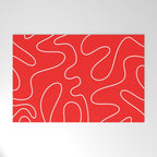 Bold Red Squiggle Abstract Pattern Welcome Mat Gallery Image 1