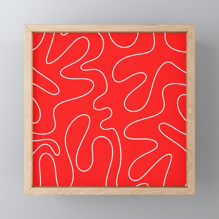 Bold Red Squiggle Abstract Pattern Mini Art Print Gallery Image 1