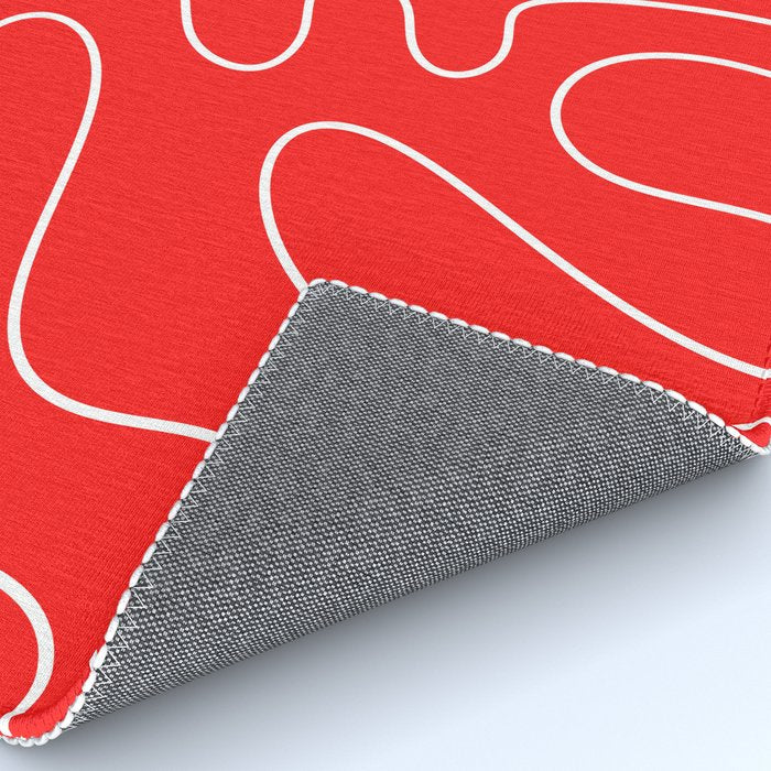Bold Red Squiggle Abstract Pattern Rug Gallery Image 4