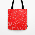 Bold Red Squiggle Abstract Pattern Tote Bag Gallery Image 1