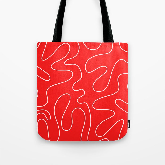 Bold Red Squiggle Abstract Pattern Tote Bag Gallery Image 1