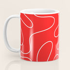 Bold Red Squiggle Abstract Pattern Coffee Mug Gallery Image 3