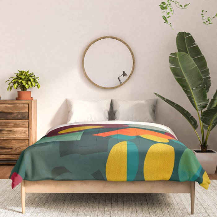 mid century shapes garden party 4 Comforter Gallery Image 3