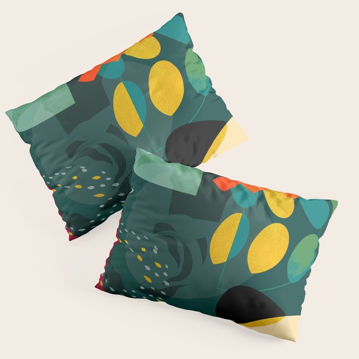 mid century shapes garden party 4 Pillow Sham Gallery Image 1